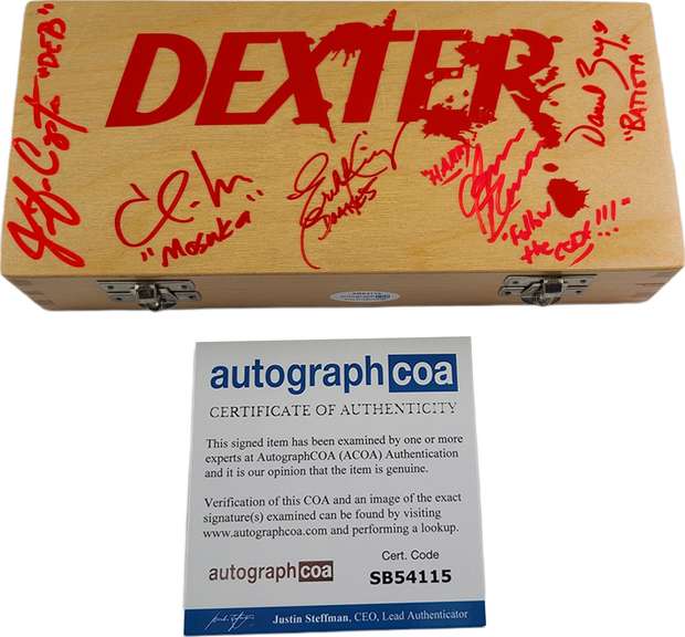 Dexter Cast Autographed Custom Blood Glass Slides Case ACOA
