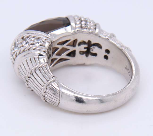 Judith Ripka Sterling Silver Smokey Topaz Ring
