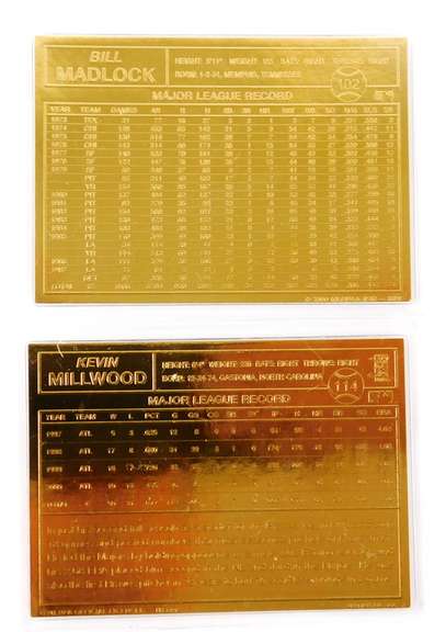 2 - 22KT Gold Foil Baseball Cards