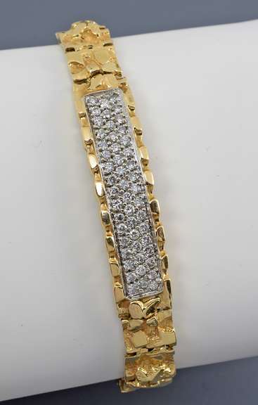 Popular Nugget Bracelet with Diamonds
