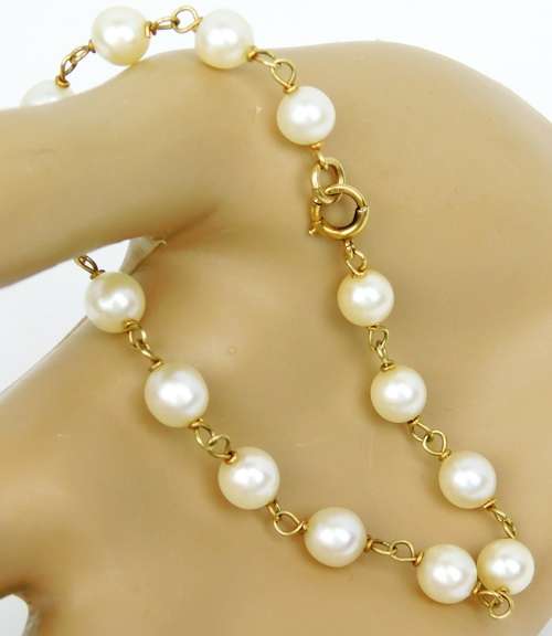 Vintage 14K Multi-Pearl Bracelet