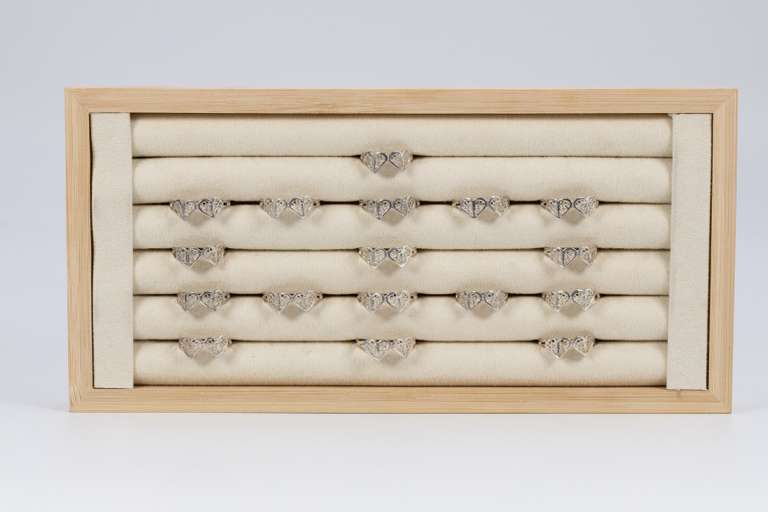 .925 Sterling Silver Double Hearts Ring Lot Various Sizes