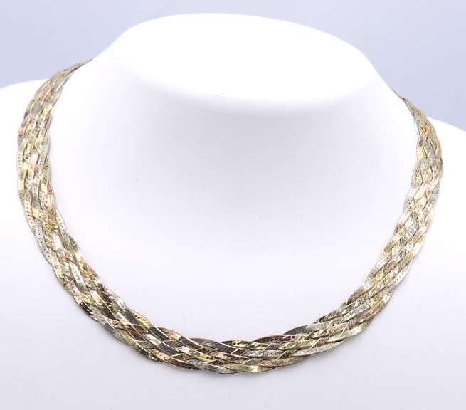 Vintage Italian 925 Sterling Silver Braided Necklace