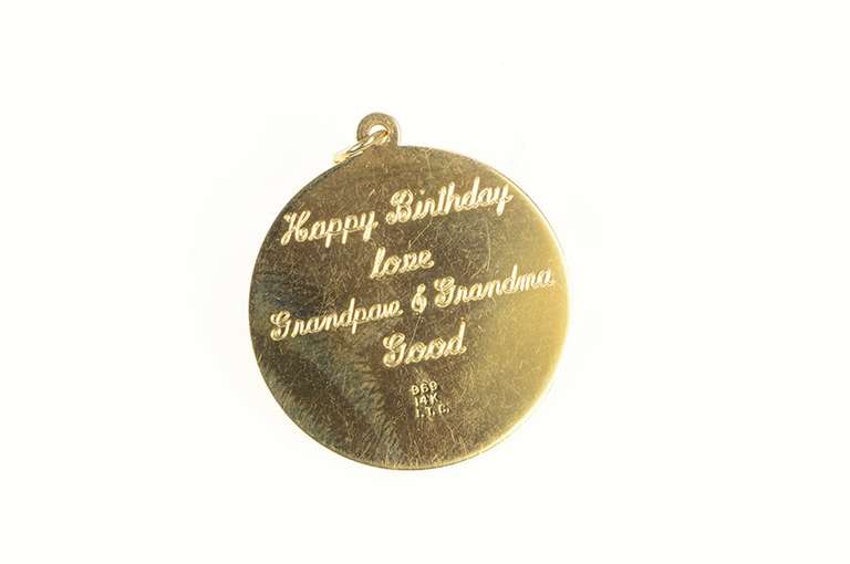 14K Yellow Gold Sweet Sixteen Syn. Flower Bouquet Charm/Pendant