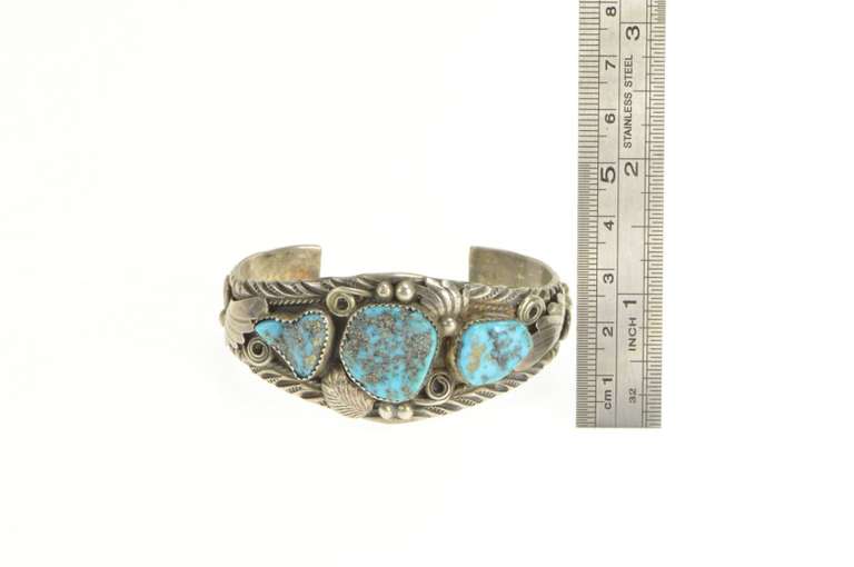 Sterling Silver Gilbert Adeky Turquoise Navajo Native Bracelet