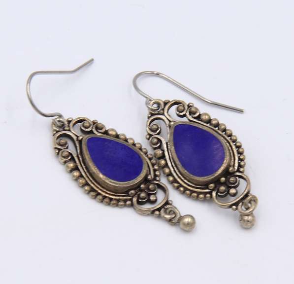 Group Lot of 4 Vintage 925 Sterling Silver Dangle Earrings