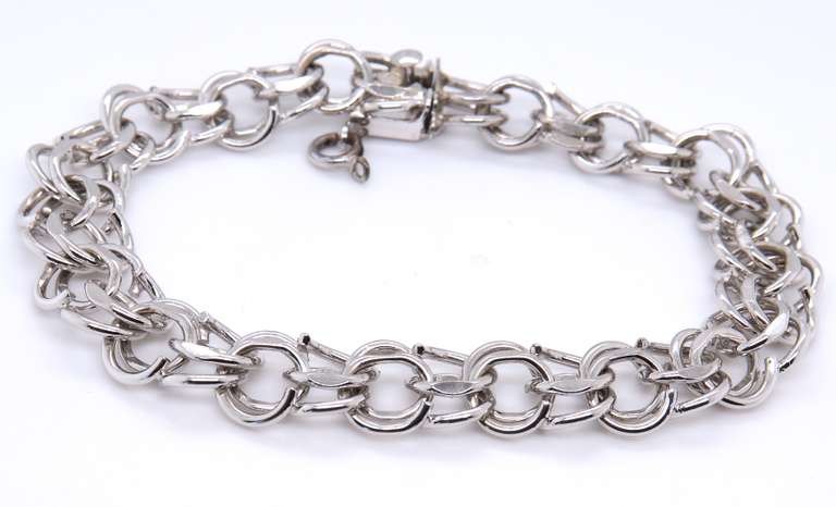 Vintage 925 Sterling Silver Double Link Bracelet