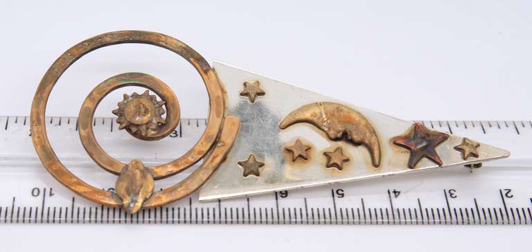 Vintage 925 Sterling Silver Signed Brooch