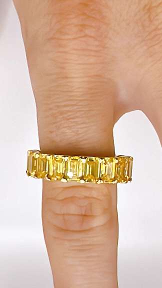 Sterling Silver Gemstone Eternity Band Ring