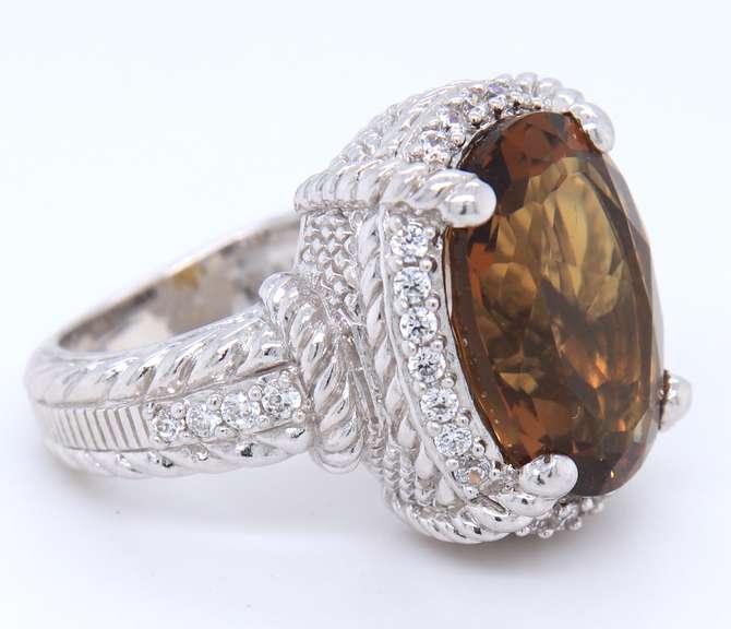 Sterling Silver Judith Ripka Smokey Topaz Ring