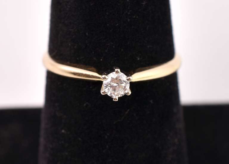 Heavenly Solitaire Diamond Ring in 14K Yellow Gold