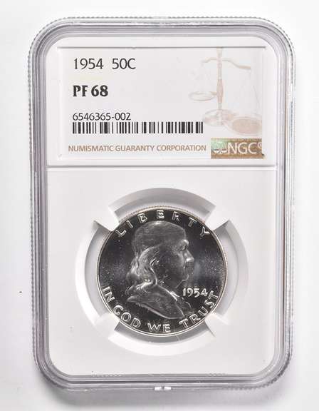 PF68 1954 Franklin Half Dollar - Graded NGC