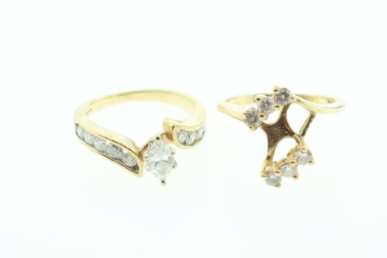 LADIES 14K AND DIAMOND WEDDING SET