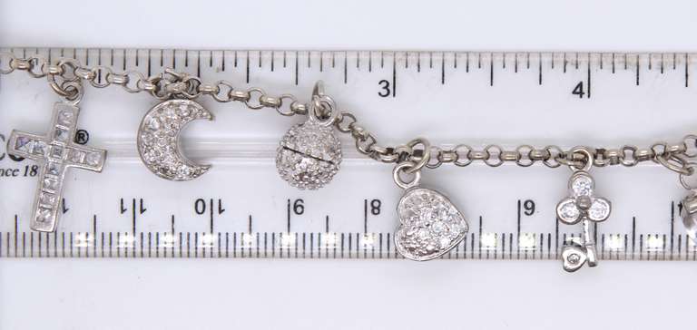 Vintage 925 Sterling Silver Charm Bracelet