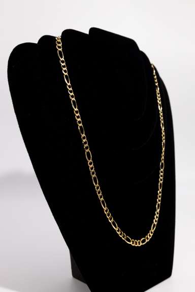 14K Yellow Gold 6mm Figaro Link Chain 24 Inch