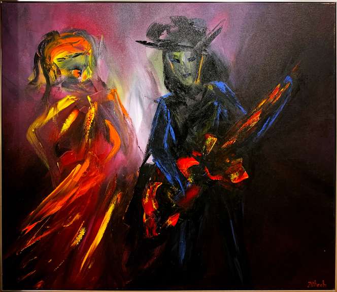 Zohreh Khaleghi "Vieux Carre" Original Acrylic on Canvas