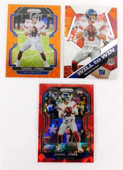 3 Daniel Jones Football Cards by Panini