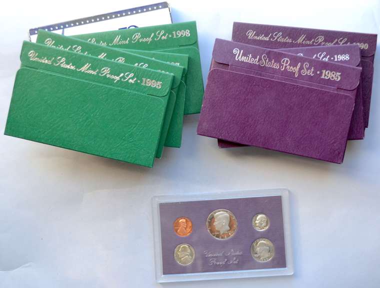 10 US Proof Sets 1985-1999