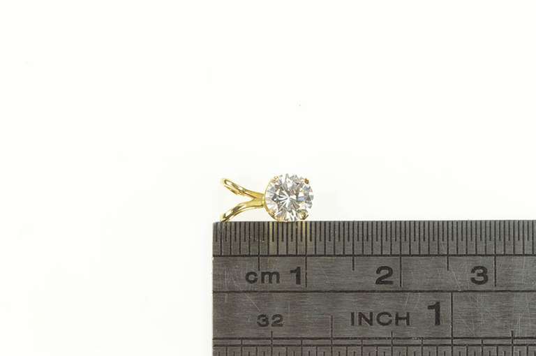 14K Yellow Gold 0.46 Ct Diamond Solitaire Classic Statement Pendant