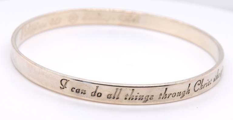 Vintage 925 Sterling Silver Signed Engraved Bangle
