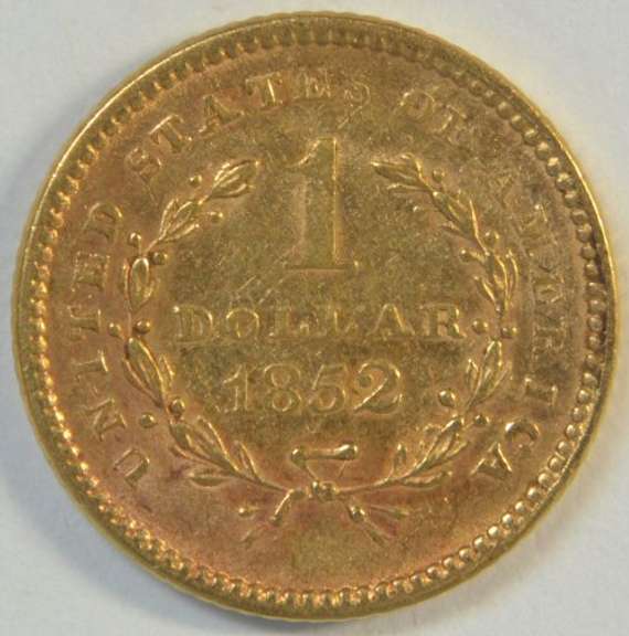 Original and attractive 1852 US Type One $1 Gold Piece