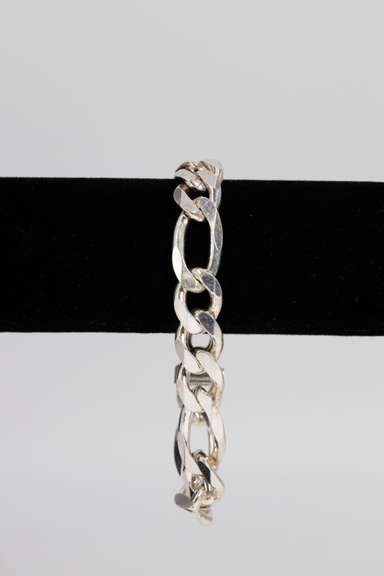 .925 Sterling Silver 13mm Figaro Link Bracelet  8 Inches