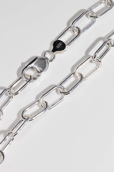 .925 Sterling Silver 9mm Paperclip Chain 16 Inches