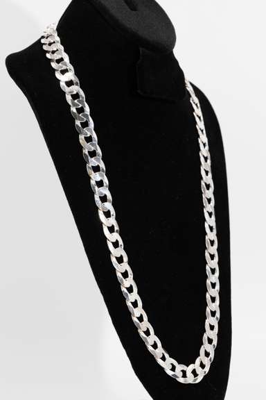 .925 Sterling Silver 12mm Curb Link Chain 30 Inch