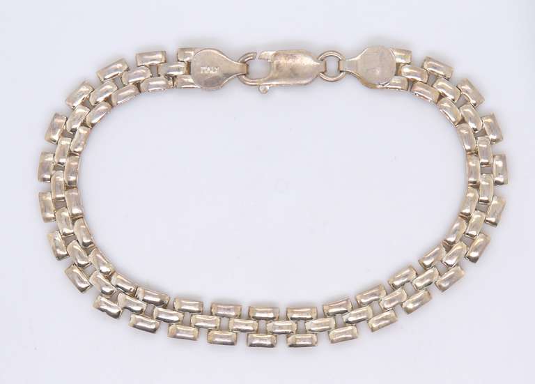 Vintage Italian 925 Sterling Silver Fancy Link Bracelet