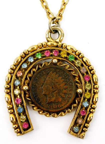 1906 Indian Head Penny Horseshoe Necklace