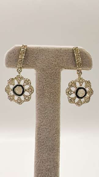 Sterling Silver Diamond Earrings