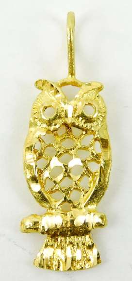 14K Owl Pendant
