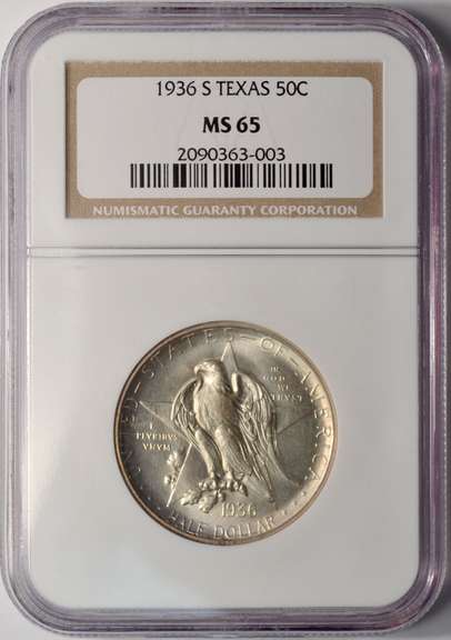 1936-S Texas Commemorative Half Dollar NGC MS65