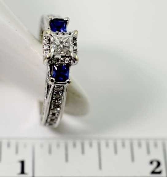 High-Fashion 14K Sapphire and Diamond Ring