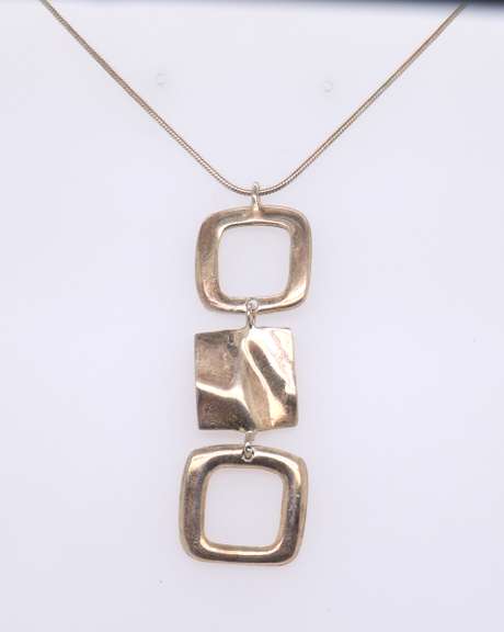 Vintage 925 Sterling Silver Pendant on Snake Chain Necklace