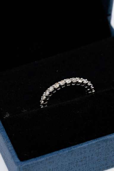 14k White Gold Eternity Diamond Wedding Band Size 4 Brand: FINEROCK