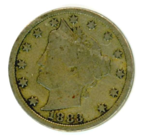 1883 No Cents Liberty 'V' Nickel