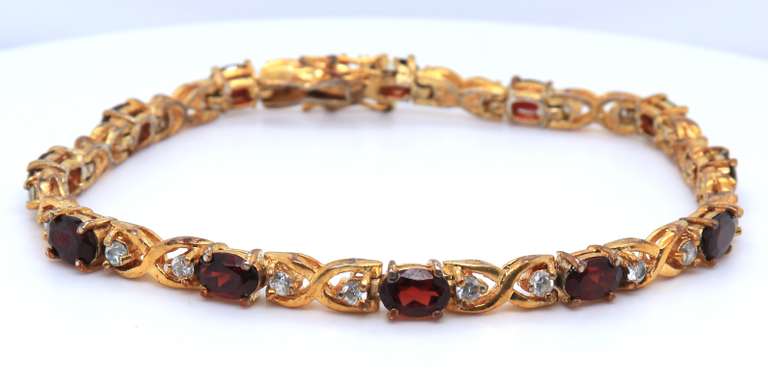 Vintage Sterling Silver Cubic Zirconia Bracelet