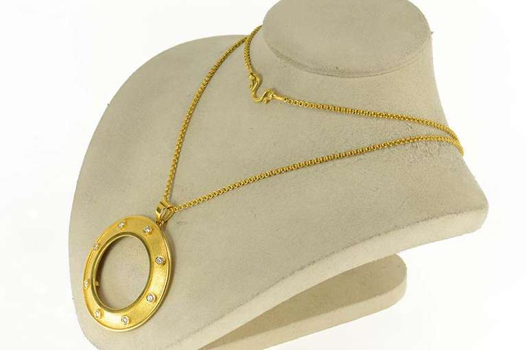 22K Yellow Gold 0.88 Ctw Diamond $20 Double Eagle Coin Bezel Necklace