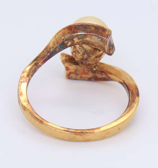 Vintage 925 Sterling Silver Pearl Ring