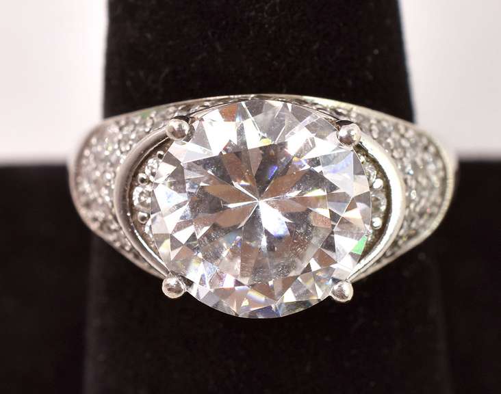 Bold Large CZ Sterling Silver Ring