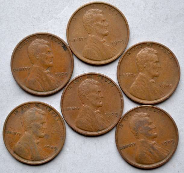6 Nicer 1909 VDB Type Lincoln Cents
