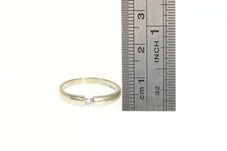 14K White Gold Classic Simple Diamond Split Inset Band Ring
