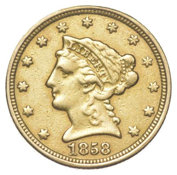 1858-C $2.50 Liberty Head Gold Quarter Eagle