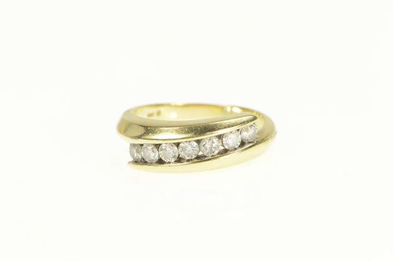 14K Yellow Gold 0.50 Cttw Diamond Band Bypass Channel Set Ring