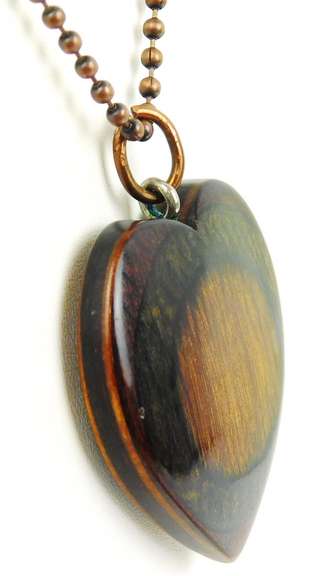 Large Carved Wood Heart & Chain