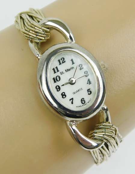 Ladies Watch with Liquid Silver Navajo Band, Runs