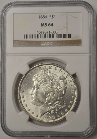 1886 Morgan Silver Dollar NGC MS64
