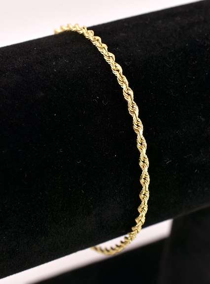 Classic Rope Style Bracelet in 14K Yellow Gold