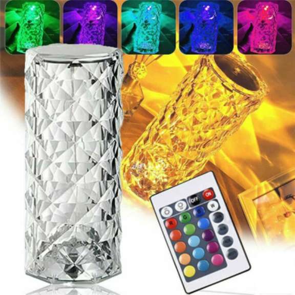 LED Crystal Table Lamp Diamond Rose Night Light